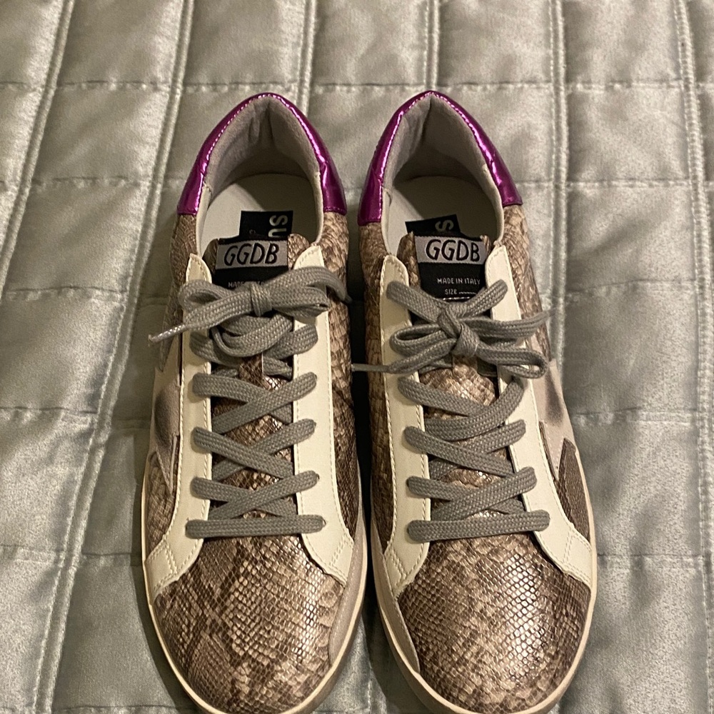 Golden Goose Snakeskin Sneakers - Brown and Purple